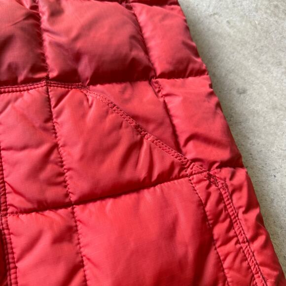 Men's Vintage 80's Sears Western Goose Down Orange Puffer Zip Up Vest Sz Large - Picture 5 of 7